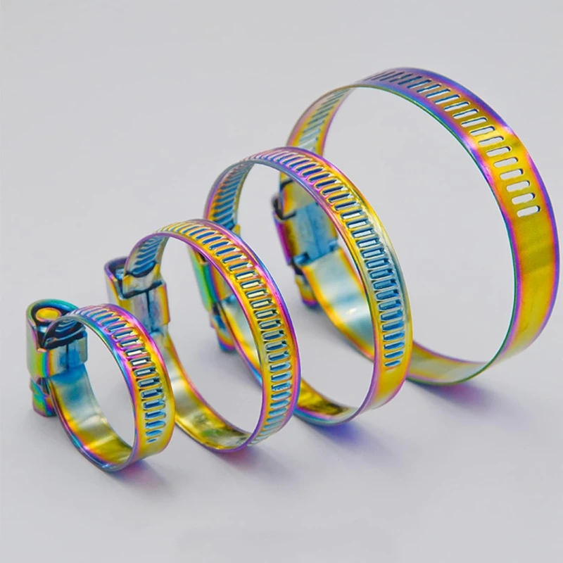 10pcs Plating Color Motorcycle Hose Clamps Air Filter Clips For Motorbike Fuel Pipe Clips Air Intake Tube Parts