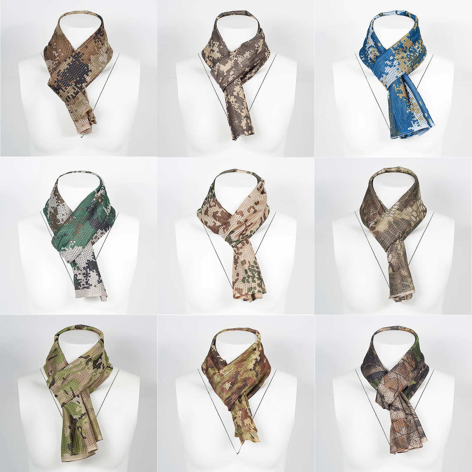 Tactical Camouflage Scarf Army Combat Kerchief Military Headcover Militar Outdoor Scarves Multicam Hijab CS go Autumn Headscarf