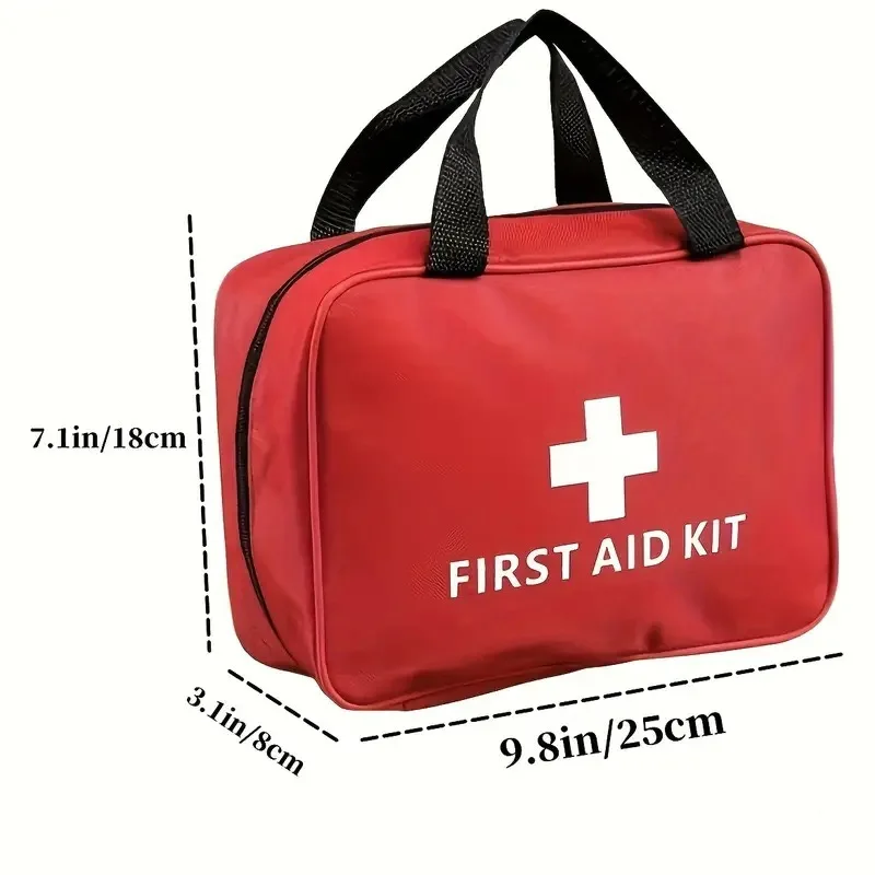 184pcs First Aid Kit, Multi-purpose Emergency Kit Supplies Portable Medical Bag, For Outdoor Hiking, Camping And More