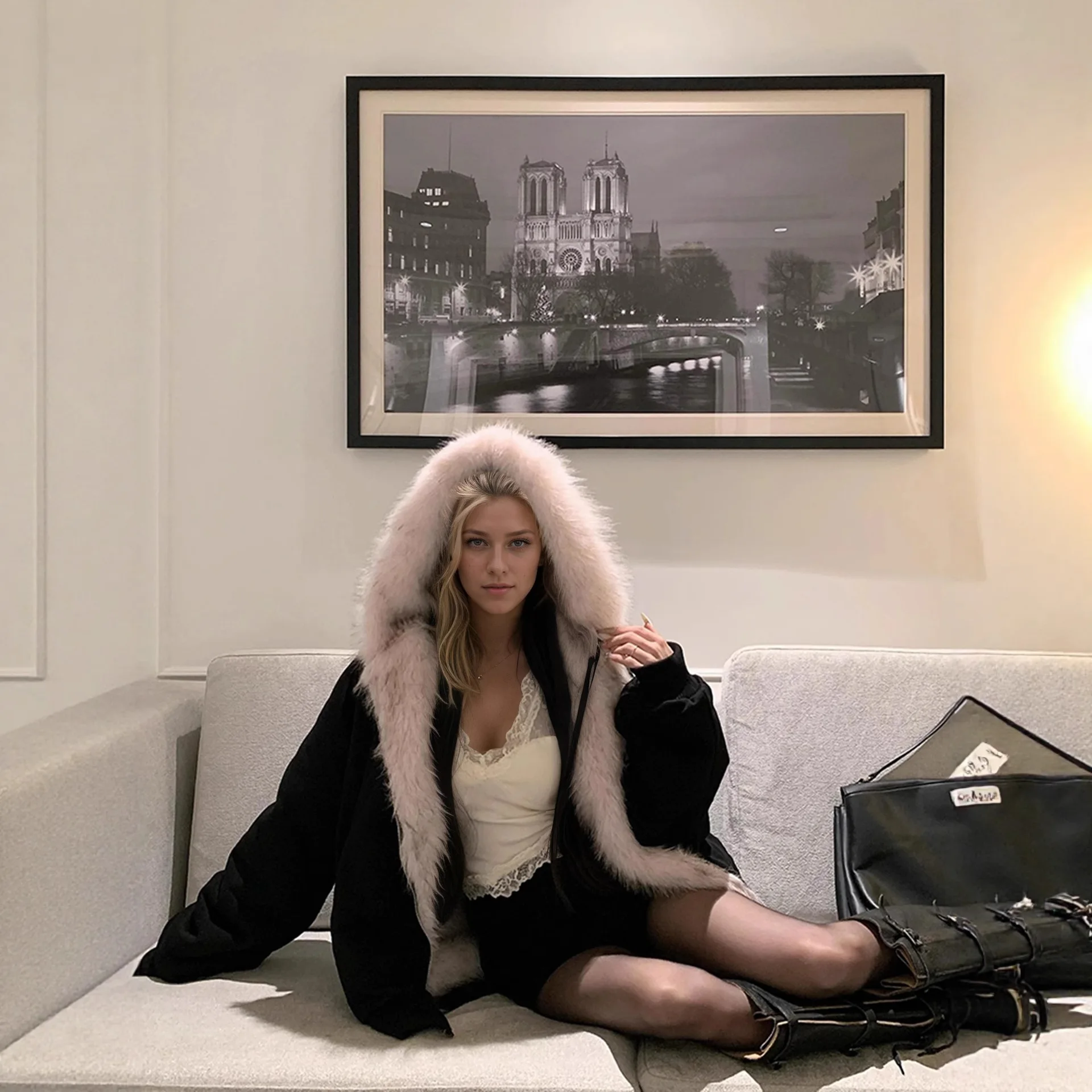 Europe, America, Popular Double-sided Wear Environmentally Friendly Fur Female Mink Hair Thermal Seat Mountain Carving Cotton Ja