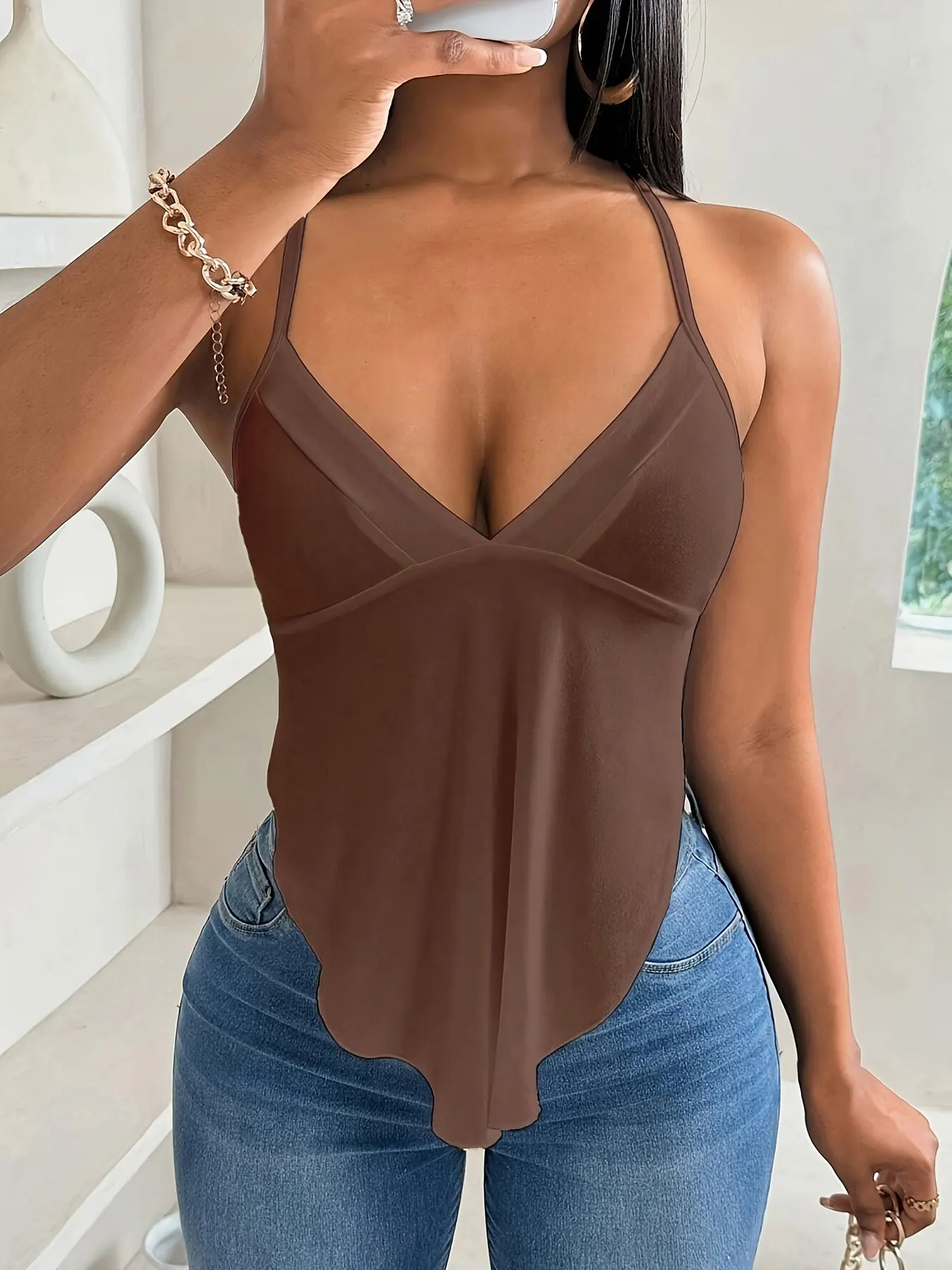 Plus size feminino plus size sem mangas fora do ombro regata de um ombro casual cor sólida verão topo com corte traseiro de