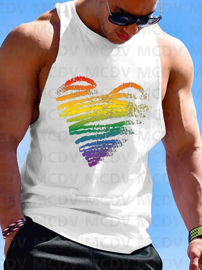 Men's Gay Rainbow Sexy Cats Cat Paw Art Print Tank Top 3D Printed Tank Tops Men Summer Tops