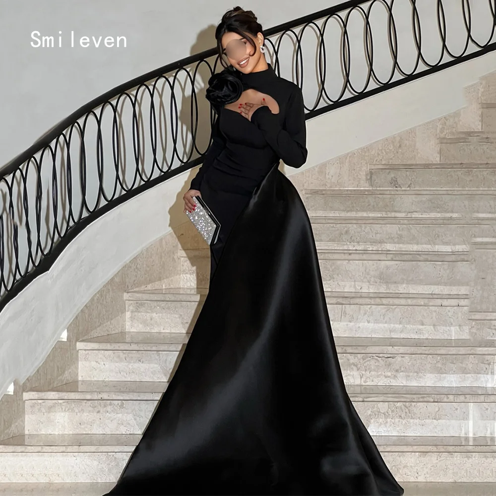Smileven-vestido de fiesta de sirena de lujo, Espalda descubierta, vestidos de fiesta que abrazan la cadera, apliques redondos sexys, vestido para ocasiones formales personalizado 2026