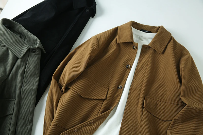 

Classic Sle Men's Casual Velvet Jaet Collared Workwear Top Heavyweight Faionable Outerwear Single Button Long Sve