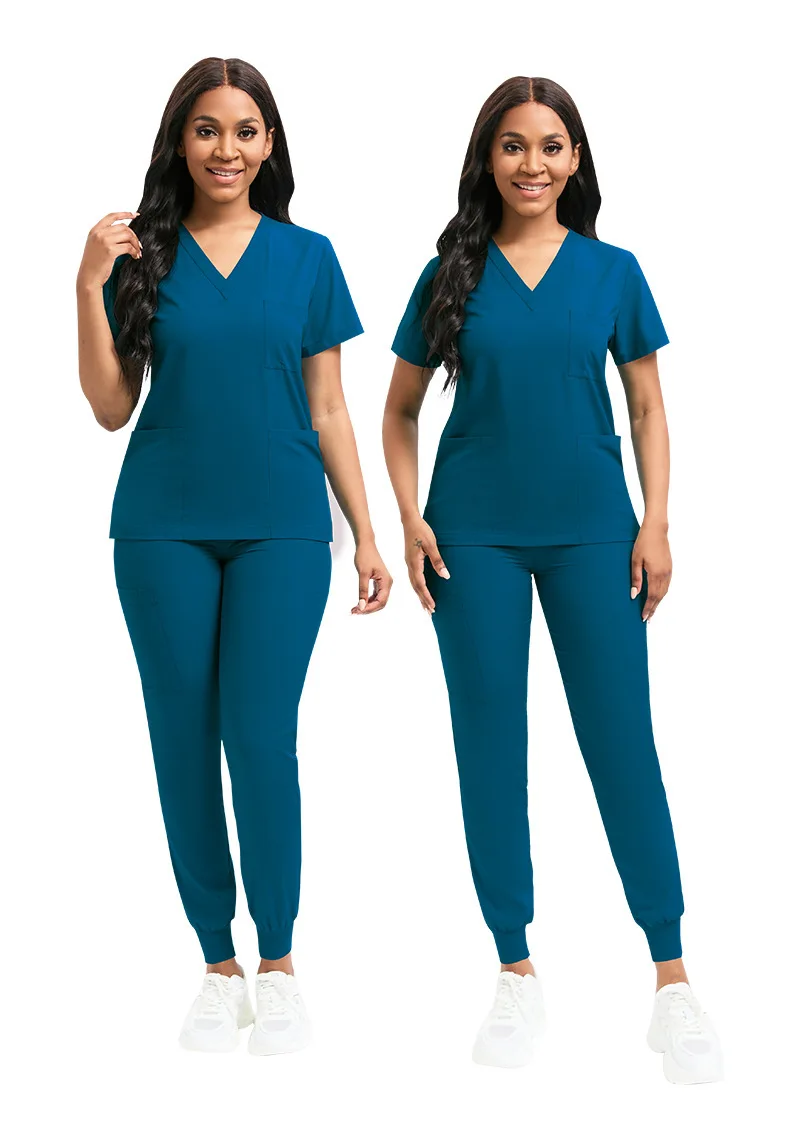 Multicolors Vrouwen Scrubs Sets Artsen Medische Uniformen Verpleegkundigen Accessoires Nek Tops Joggers Tandheelkundige Kliniek Schoonheidssalon Werkkleding