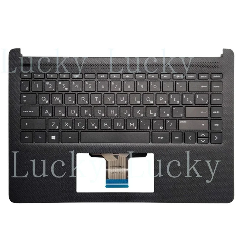 

Русская клавиатура и подставка для рук (пальмрест) для HP 14-DQ 14-FQ M03796-251, без подсветки, черная