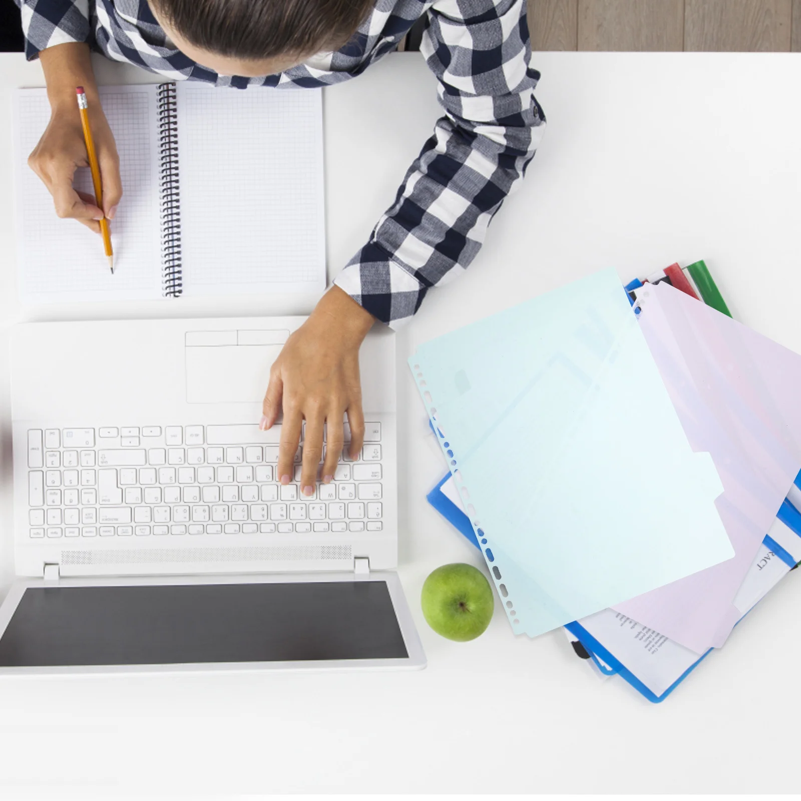 Onglets de séparation de fichiers, 6 pièces, feuilles d'organisation d'index de reliure pour la Classification des documents scolaires et de bureau, Inserts de reliure en plastique PP