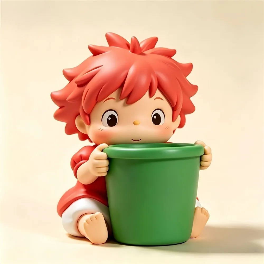 Ponyo Aufbewahrungseimer Desktop-Organizer Niedliche Ästhetische Dekorative Figur für Schlüssel, Lippenstift, Parfüm, Zuhause – Detail 3