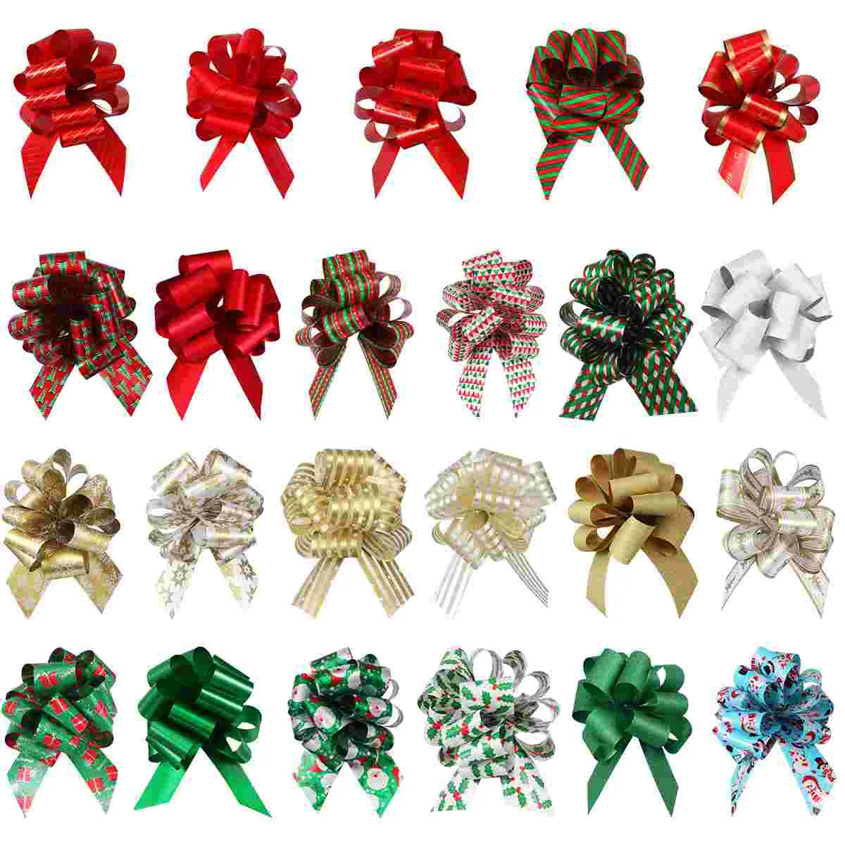 24 Styles Christmas Gifts Bows Pull Ribbon for Tree Hampers Exquisite Patterns Thick Material Gift Packaging Box Decor