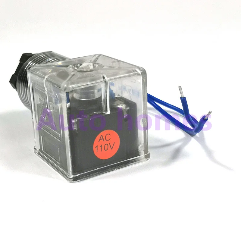 유압 솔레노이드 밸브 코일 플러그, 표시기 플러그, 전압 24V, 220V, 110V, 12V