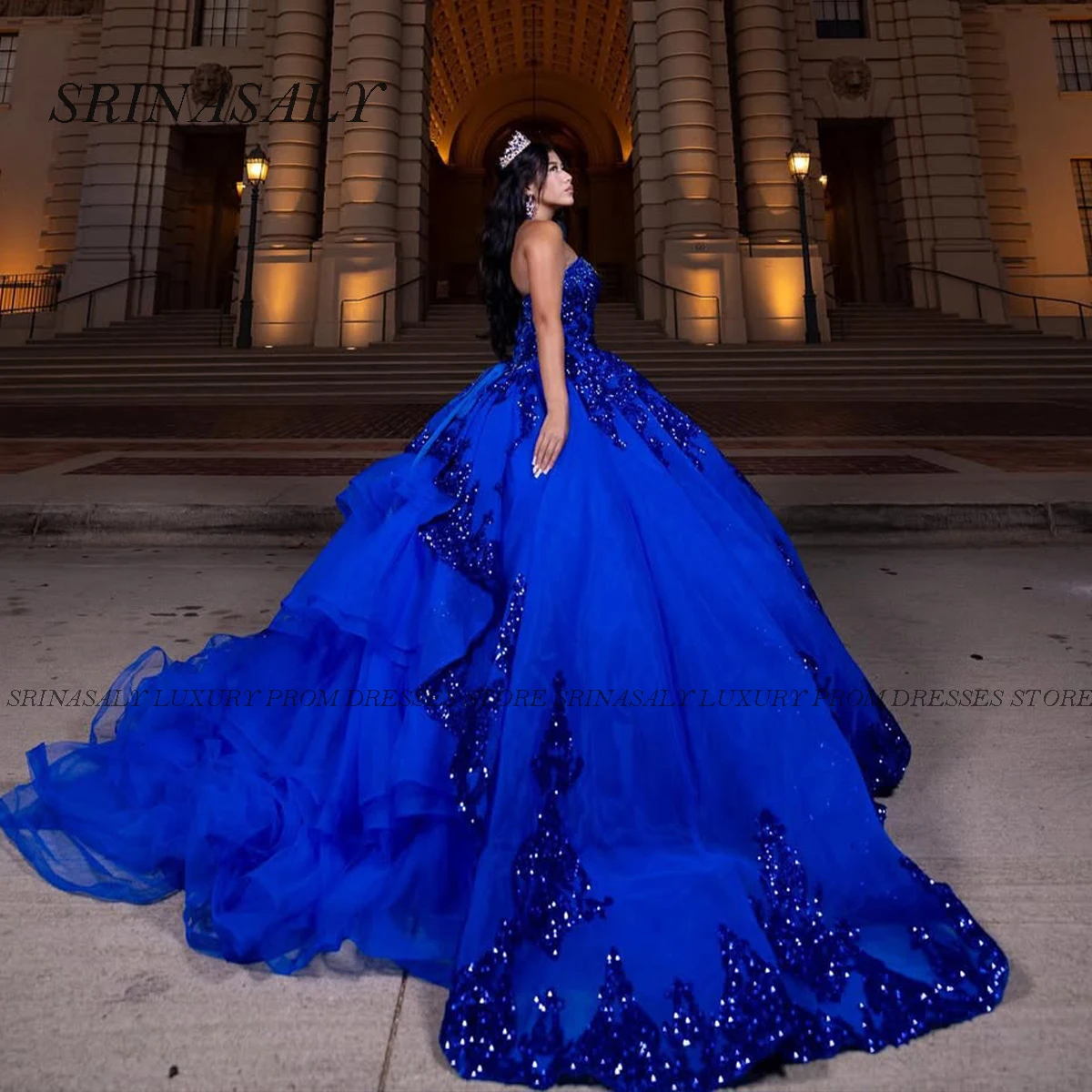 Abito Quinceaneras personalizzato Abiti da ballo con spalle scoperte Fiori 3D Perline Paillettes Appliques 15 Abiti Abiti da 15 anni