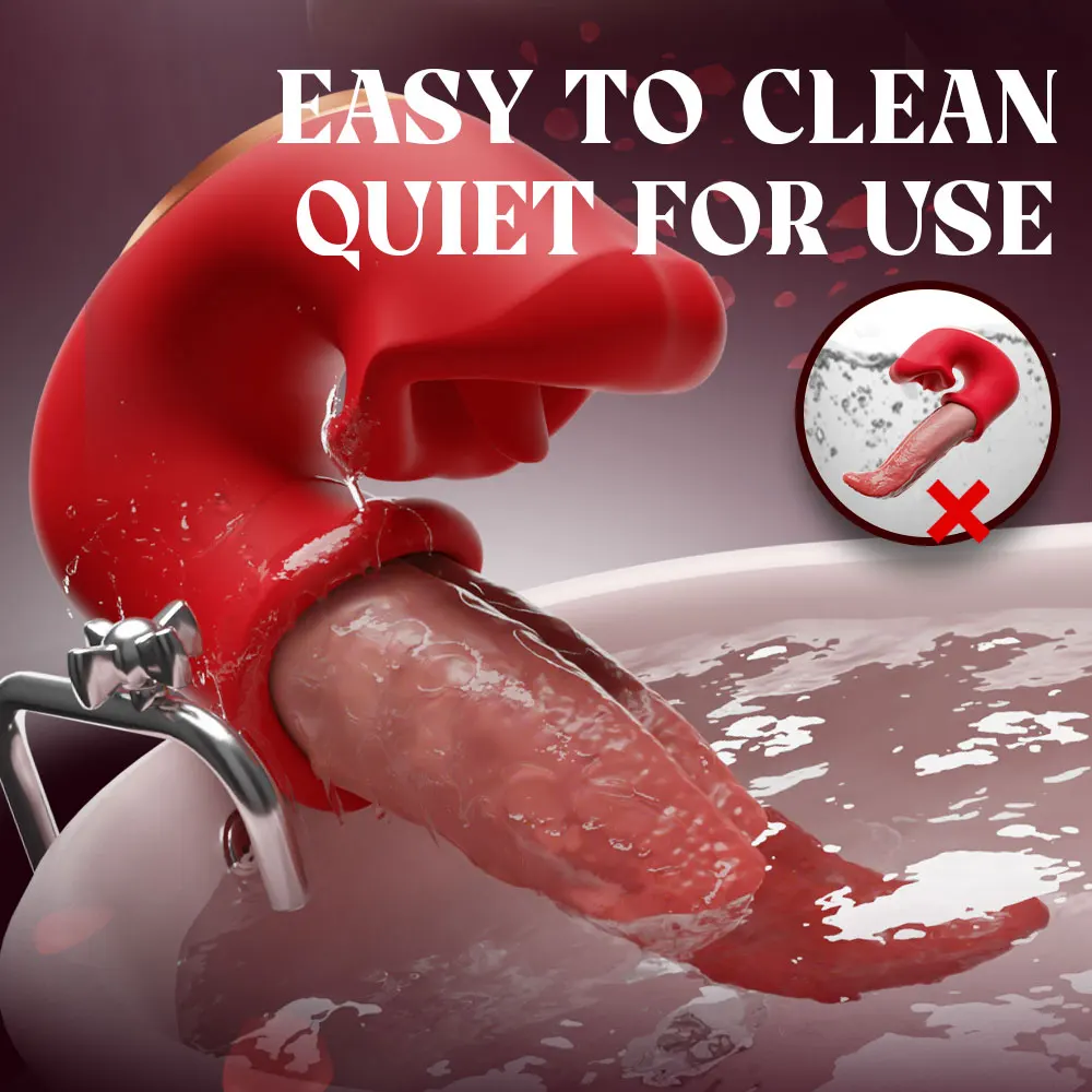 Sex Toy Realistic Tongue Vibrator Women Licking Clitoral Swing Vibration Rose Thrusting Vibrators Dildo Stimulator Pleasure Tool view 4