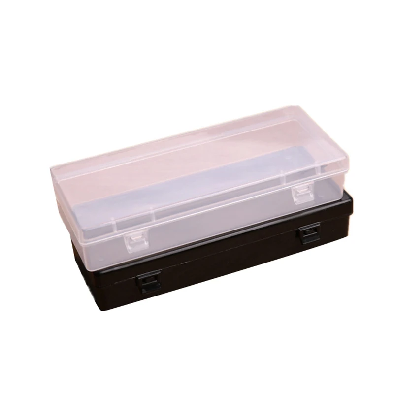 Transparent Plastic Storage Box Rectangle Organizer Stickers Box Desktop Container Snap Dustproof Durable Jewelry Storage Case