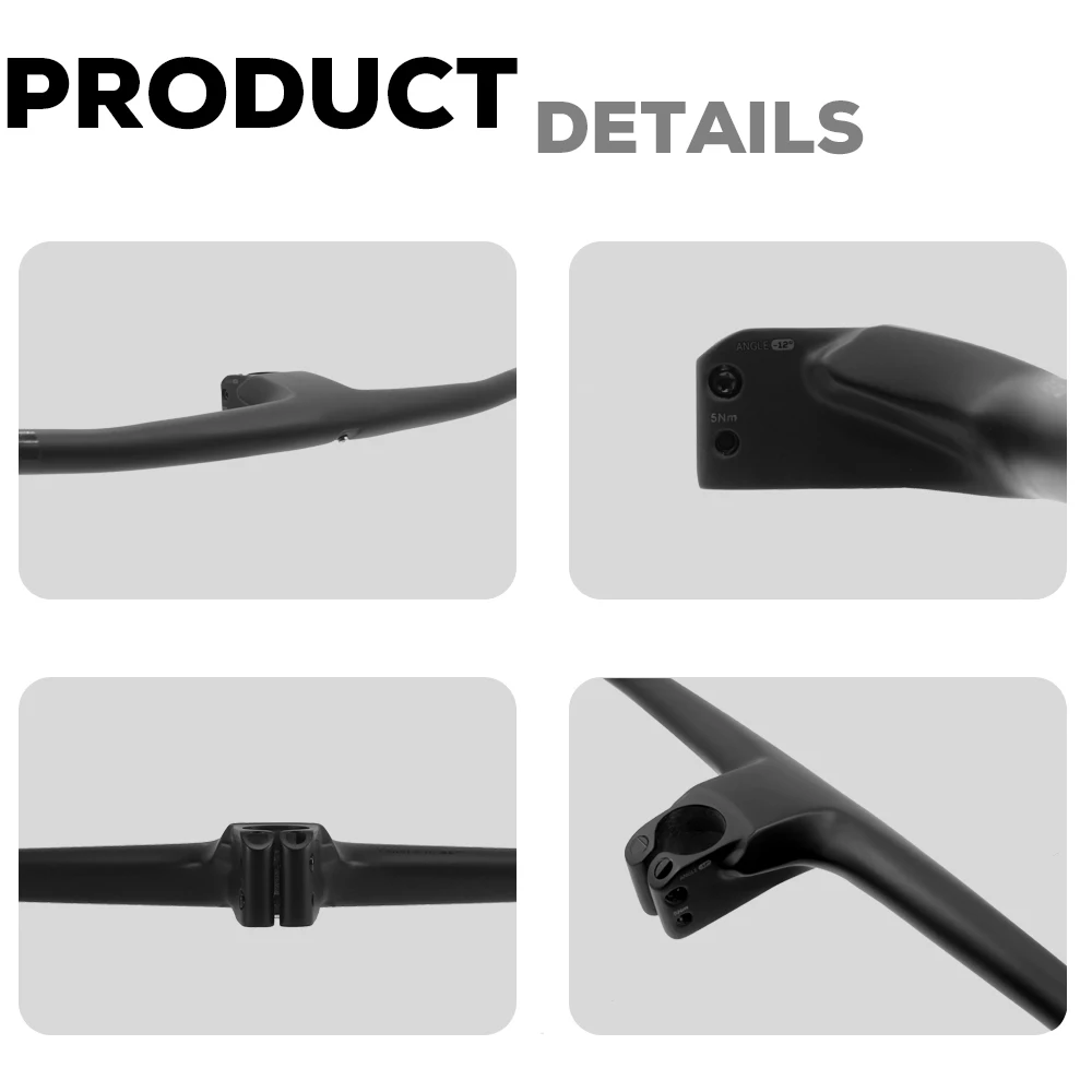 No Logo FRASER IC SL XC Handlebar, Full Carbon Fiber, Integrated Cockpit MTB Handlebar,-9°,-10°-12°,-14 °, 50mm,60mm,70mm