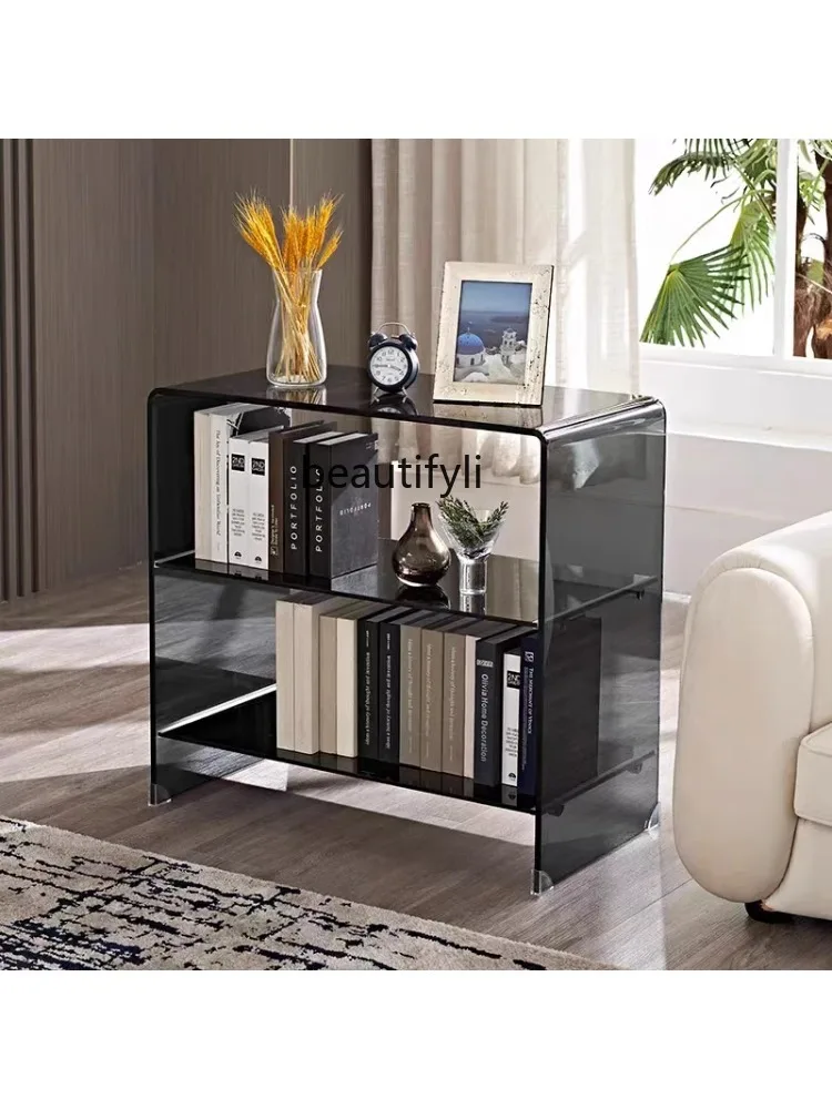 Acrylic Multi-Layer Shelf Sofa Side Table Bookshelf Living Room Narrow Side Short Bookcase coffee table for living room