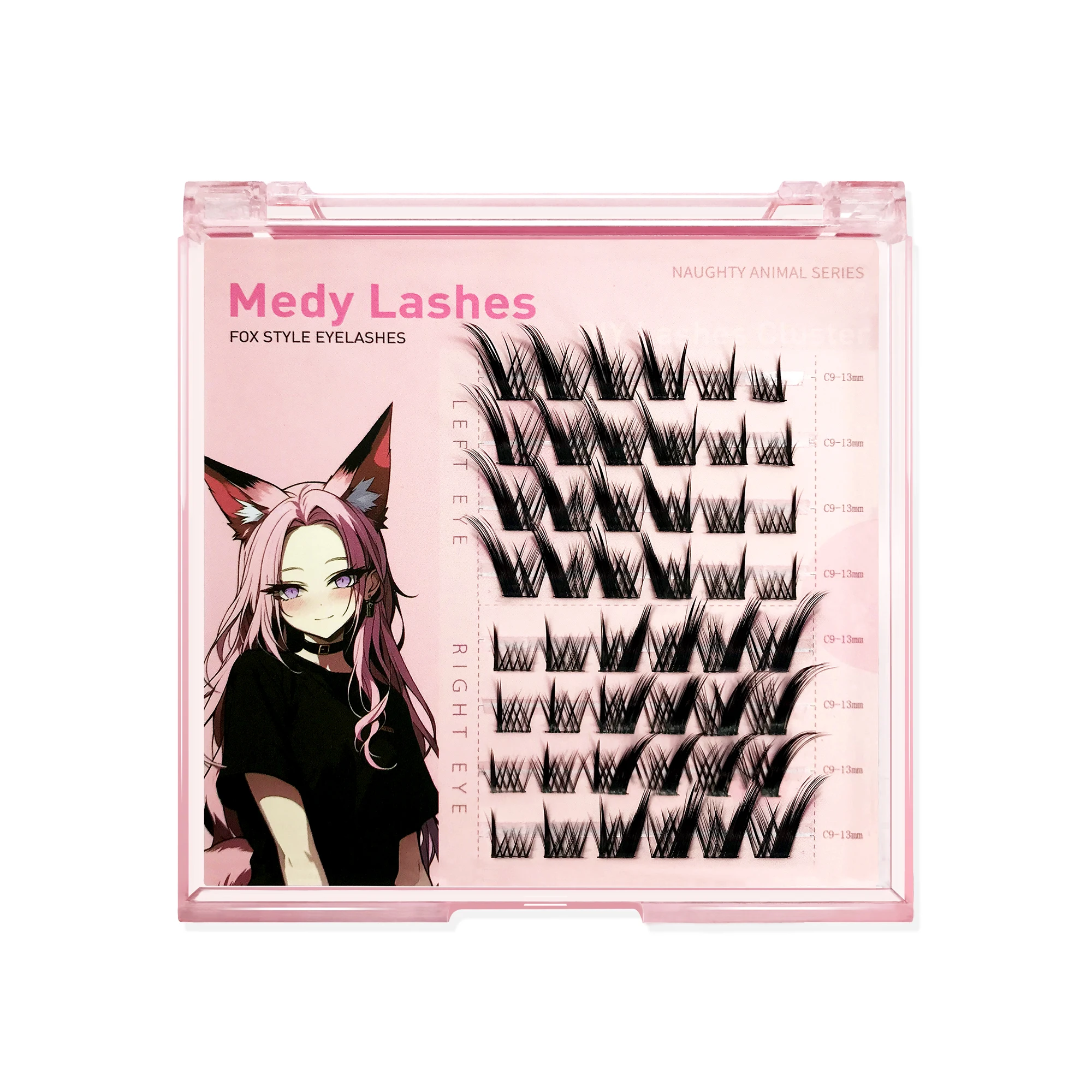 Puppy lashes Fox Series Rabbit Eye Lashes Segmented False Eyelashes Natural Simulation Thick Single Cluster Comic Fairy Lashes