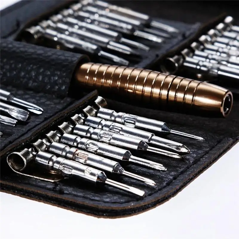 Magnetic Screwdriver Bits Kit with 25PCS, Compact Torx Hex Hand Tools Portable Storage Bag, Professional for Phone Camera Repair