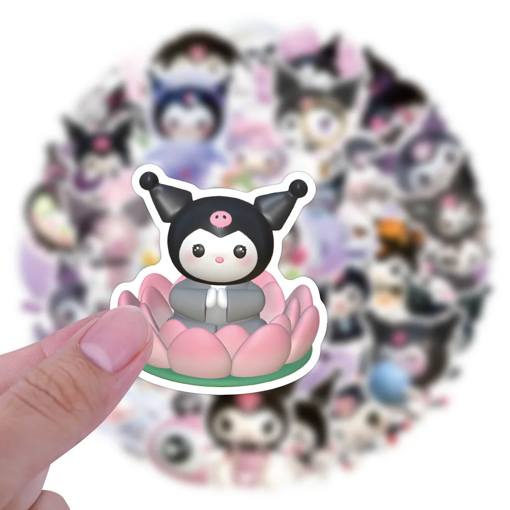 10/30/50PCS Cute 3D Kuromi Anime Stickers DIY Phone Laptop Luggage Skateboard Graffiti Cartoon Decals Fun for Kid Toy Sticker