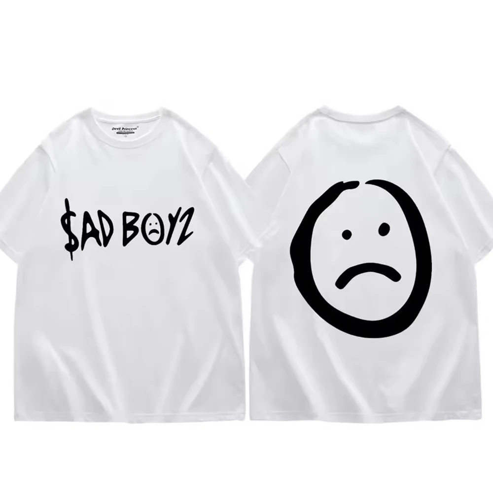 T Shirt Men Mens Clothing T Shirt Homme Mens T Shirt  New in Top & Tees Tee Singer Junior H Sad Boyz Double Sided Print T-shirt