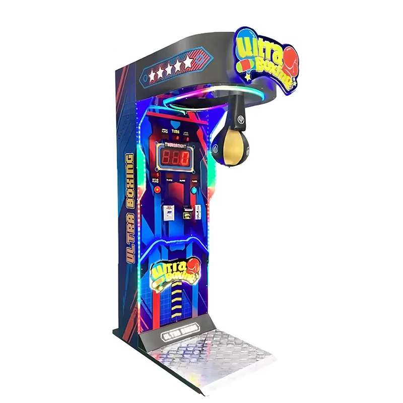 Video game city adult boxing force tester force test commercial strength machine game machine