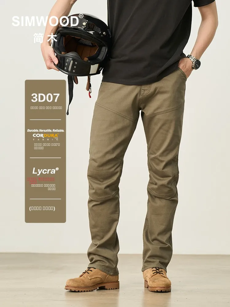

Simwood 3D07 10OZ 3D Tailoring Slim Fit Riding Jeans Cotton Nylon Polyester Spandex Youthful Style Long Pants Zipper Closure