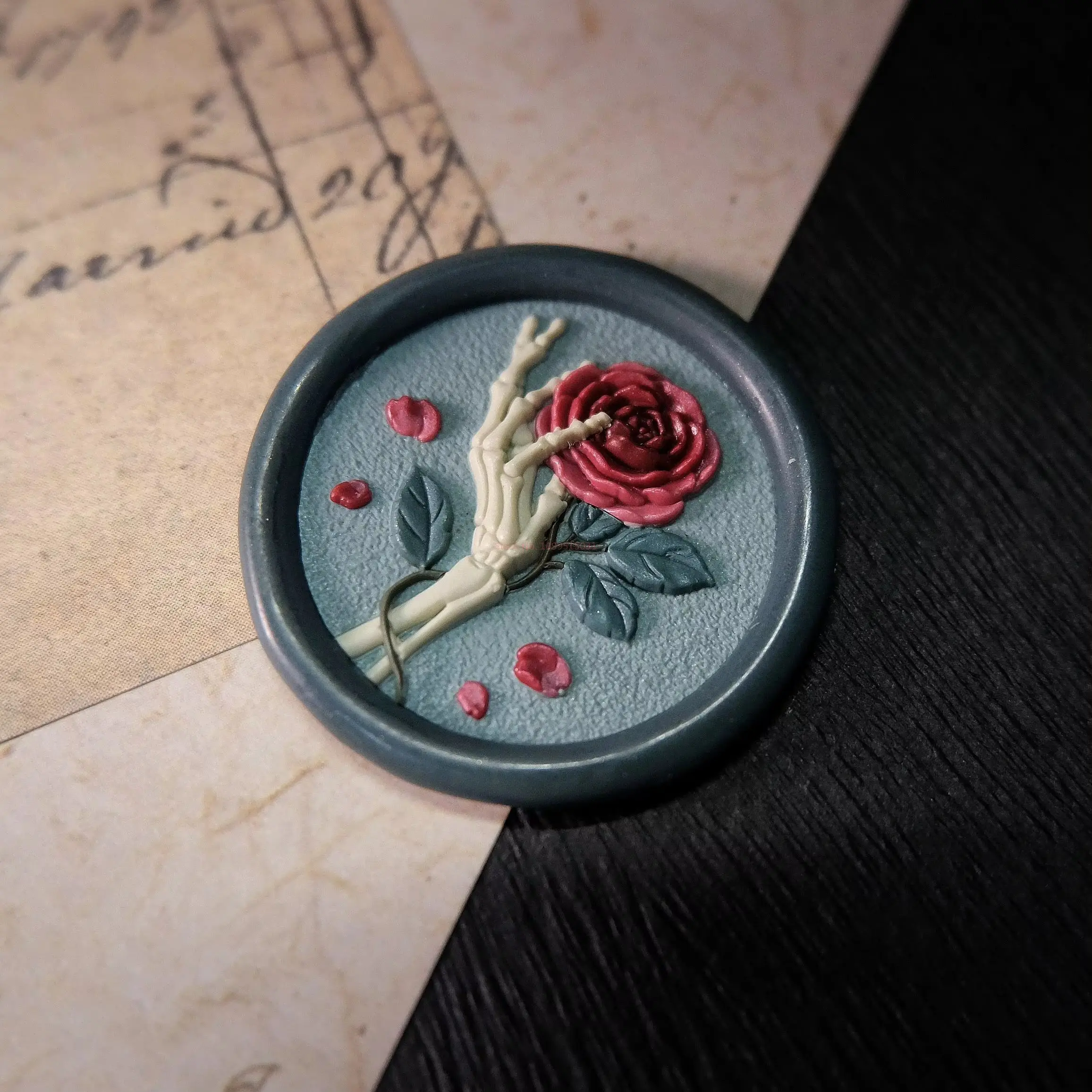 3D 해골 로즈 왁스 인감 스탬프 구리 헤드-25mm 참신 릴리프 DIY 장난감 초대장 스크랩북 봉투 장식 씰링 왁스