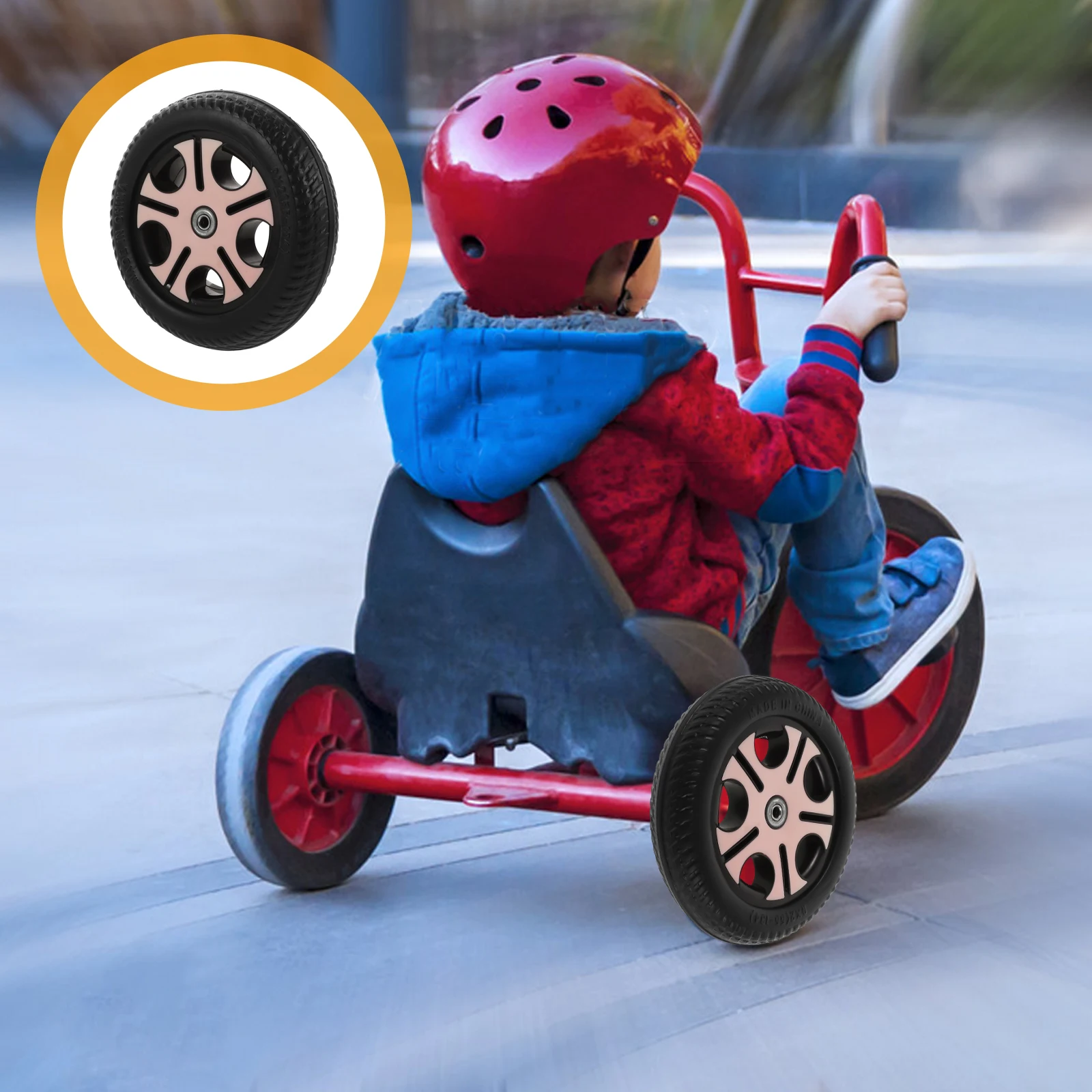 

Children Tricycle Wheels Scooter Replacement Wear resistant Non skid Universal Durable Plastic Smooth Rolling Practical Use