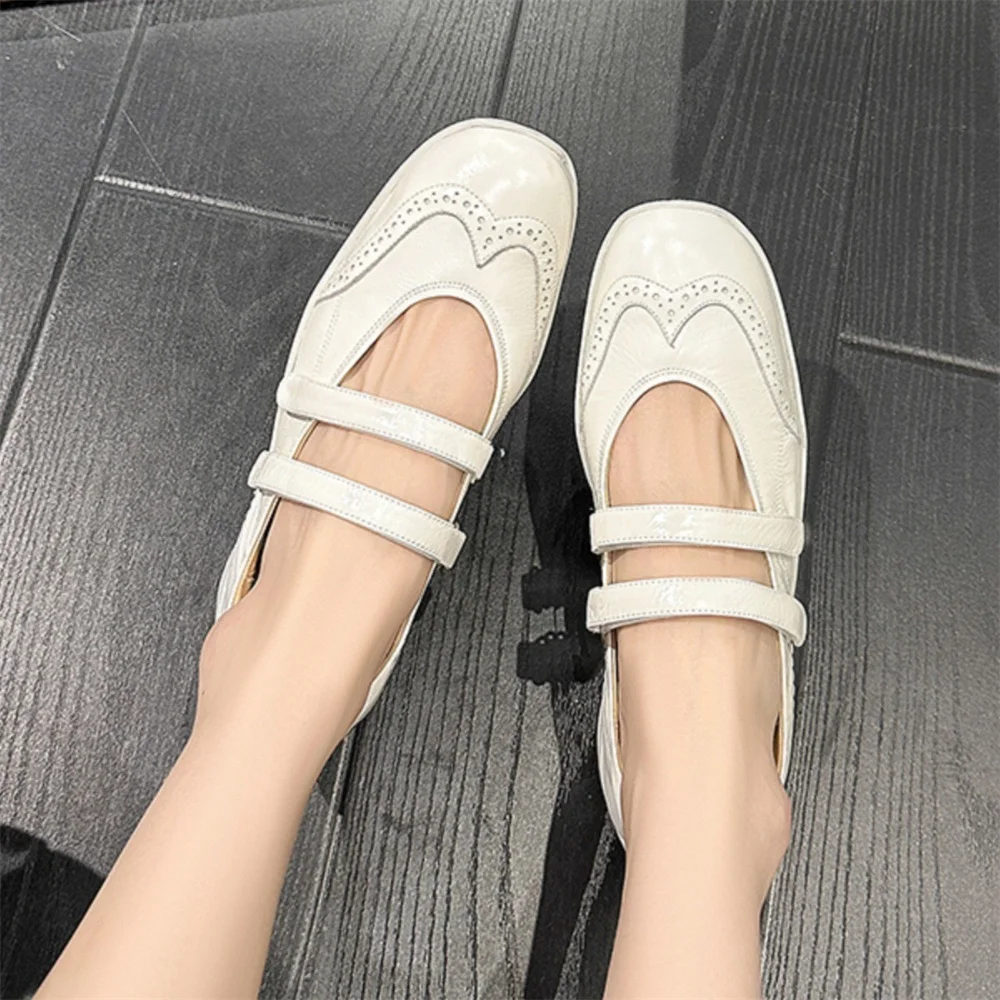 FEDONAS Fashion Women Leather Mary Jane Sneakers Platforms Comfort Casual Shoes Woman Round Toe Buckles Sport Shoes Girls Flats