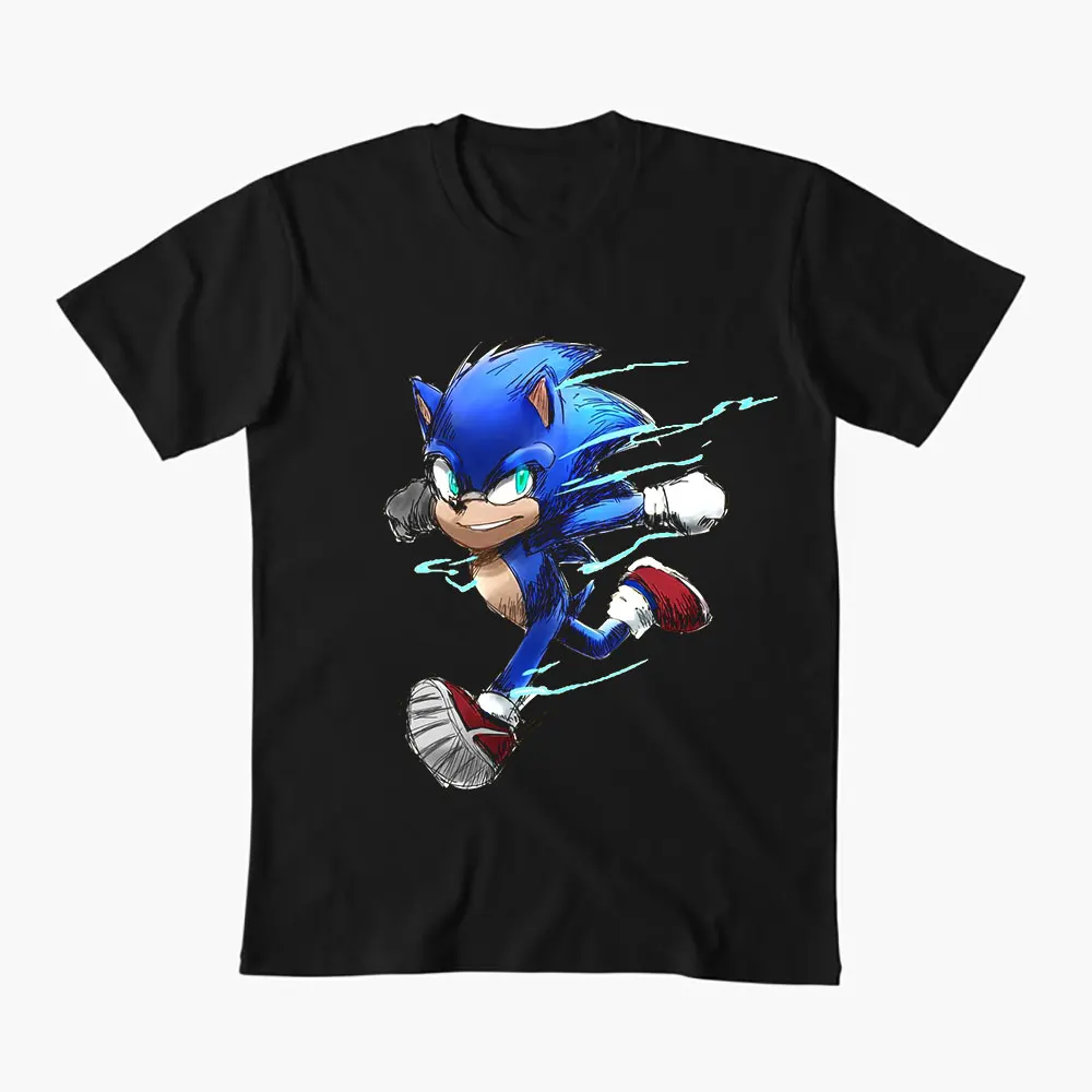 full sonic speed 90s Racing Anime Shadow the Hedgehog Gift t shirt Cartoon Series Graphic Tee Y2K clothes US size Tops S-6XL