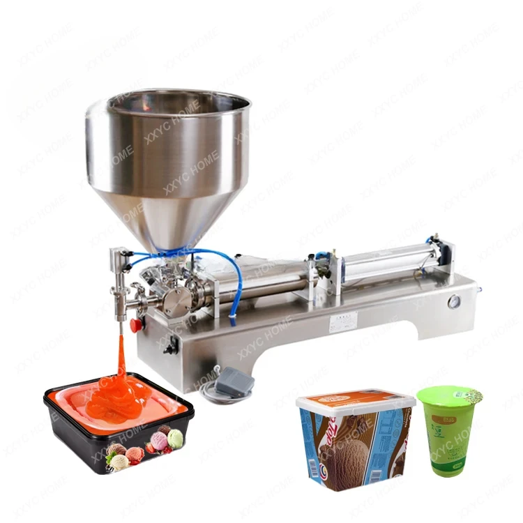 

New low price semi automatic ice cream gelato liquid paste filling machine/beverage honey cream piston paste liquid filler