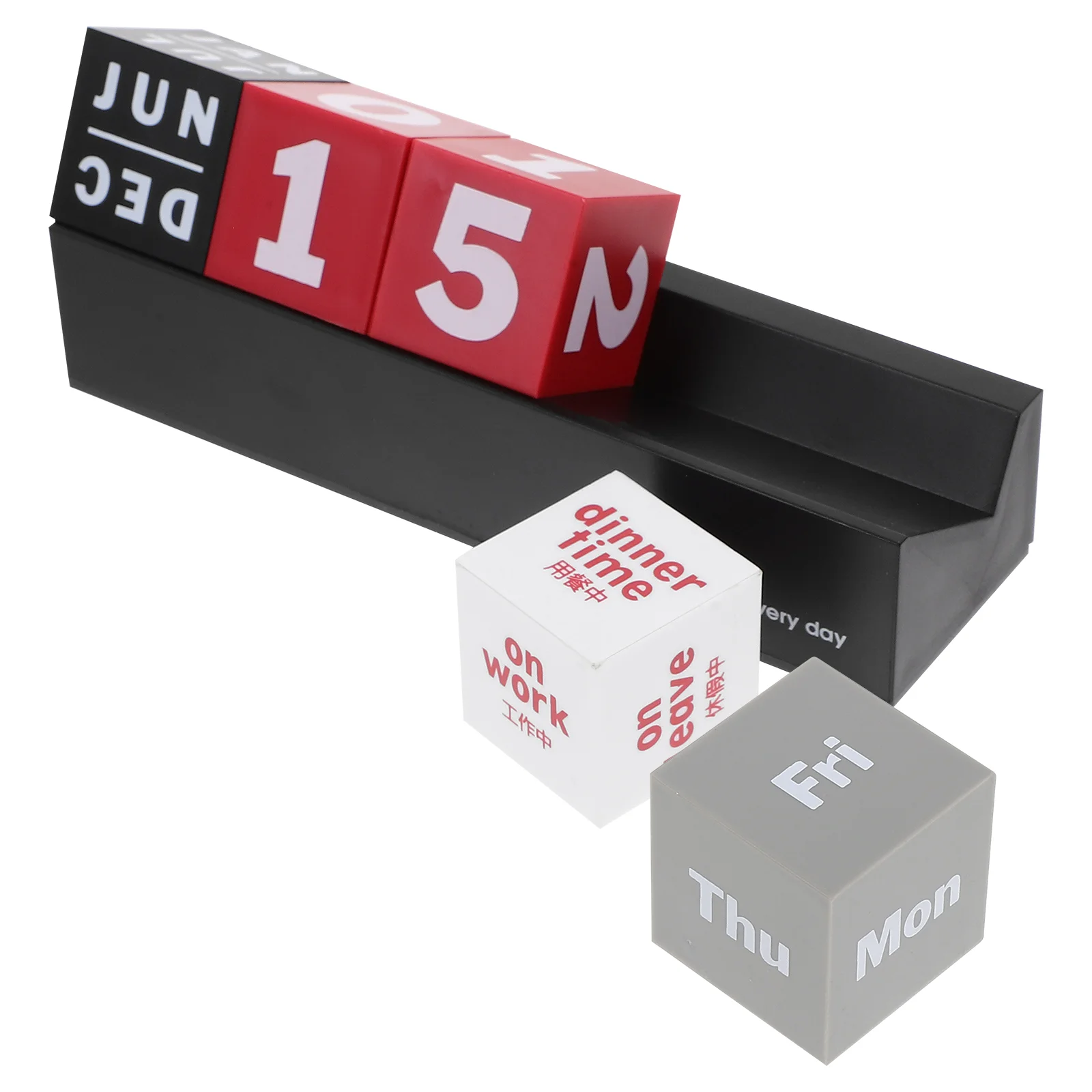 

Perpetual Calendar Ornaments Date Block Beautiful Desk Daily Use Rotating Wood Blocks