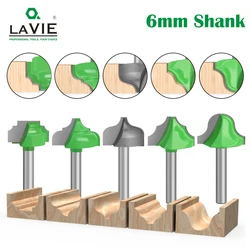 LAVIE 1pc 6mm Open End Carving Lace Knife Bit 3D Woodworking Insert CNC Router Bit Wood Cutter MC06004