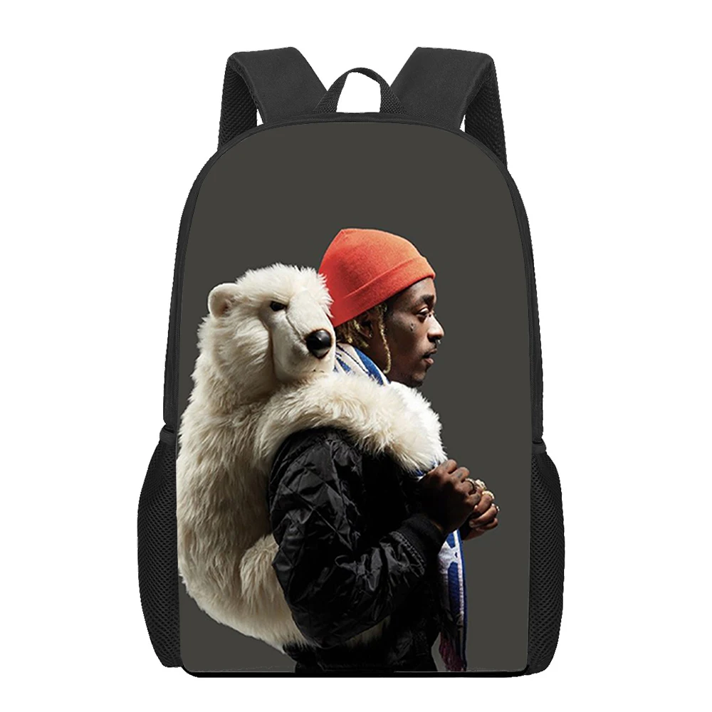 

Lil Uzi Vert Rapper School Bags For Girls Boys Print Multifunctional Kids Women Mochila Students Book Bag Children Shoulder Bag