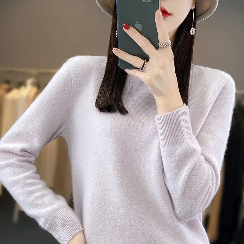 2024 New Autumn Winter O-Neck Cashmere Sweater Women Long Sleeve Cashmere Sweater Pullover