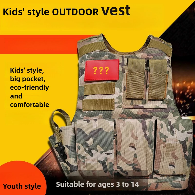 

Дышащий детский жилет для игр на открытом воздухе, защитный жилет, держатель для майки, журнал для игр для охоты на открытом воздухе