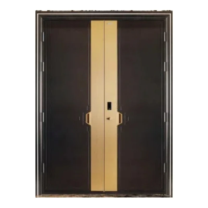 Explosion-proof villa cast aluminum door double opening Chinese modern child and mother home security door