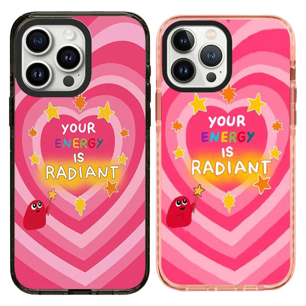 

Pink Heart 2.0 Acrylic Border Magnetic Phone Case Cover for IPhone 16 15 14 13 12 Pro Max Case