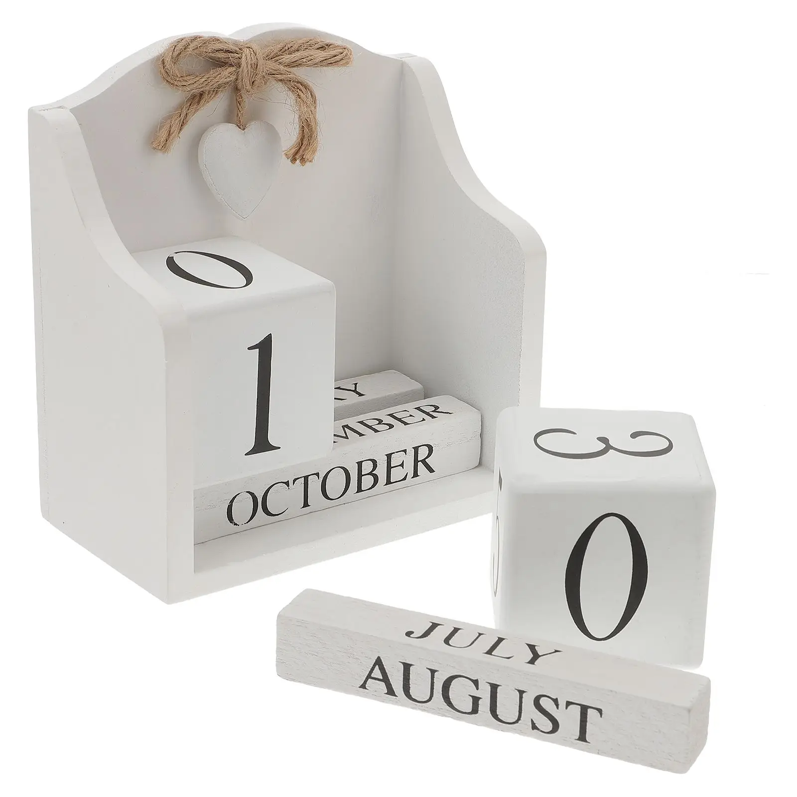 

Wooden Perpetual Calendar Desk Decor European Style Retro Home Office Gifts Handmade Date Change Blocks
