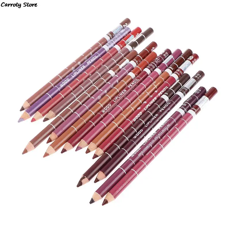 Professional Wood Lip liner Waterproof Lady Charming Lip Liner Soft Pencil Makeup Women\'s Long Lasting Cosmetic Tool 28Color