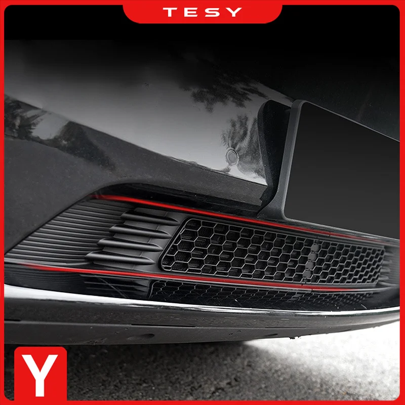 For Tesla Model Y Car Lower Bumper Anti Insect Net Anti Dust Proof Inner Vent Grille Cover Insect-proof Front Cover Inlet