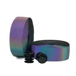 Cycling Bar Tape Road Bike Noctilucent Dazzle Handlebar Stripes Light Reflective Colorful MTB PU Leather Bicycle Fork Grip Tape