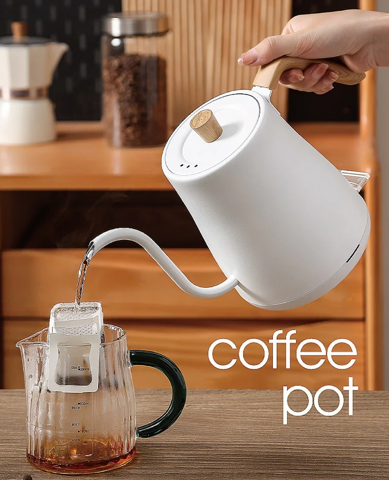 110V/220V Electric Kettle Home Hand Punch Coffee Gooseneck Kettle Quick Water Boiling 800ml Smart Teapot Automatic Power Off