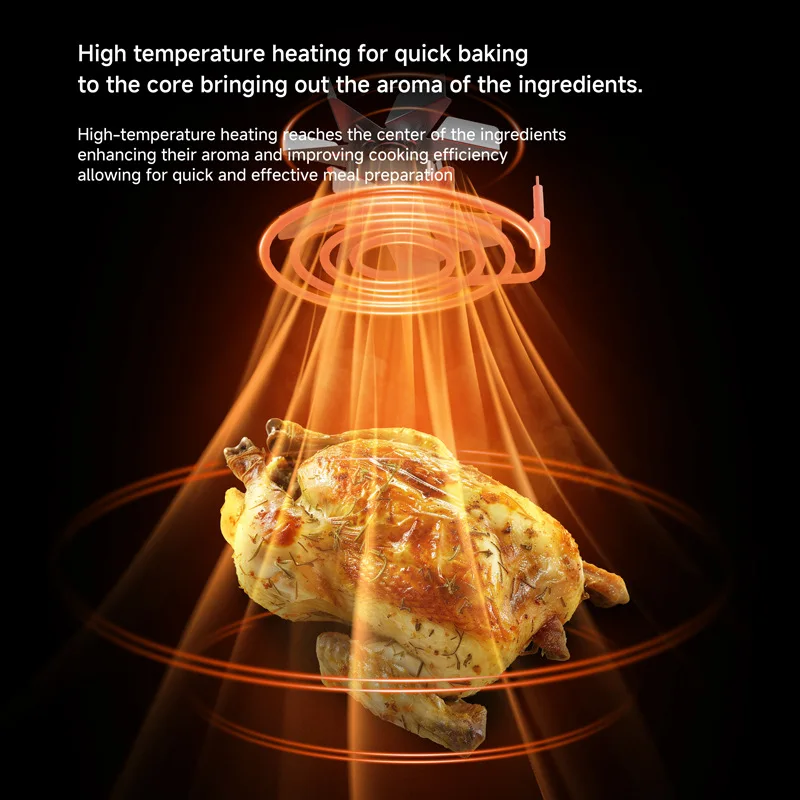 15L Large Capacity Air Fryer Oven Multi-Function Visible Baking Electric Stainless Steel Oven