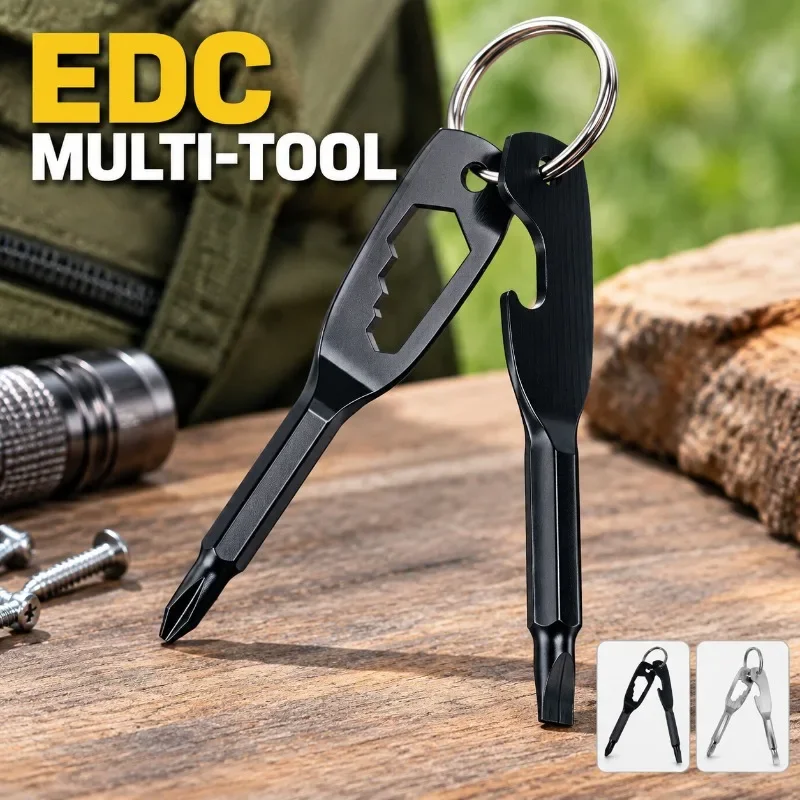 Outdoor EDC Gadget Compact Hand Hardware Accessory Slotted Phillips Allen Keyring Driver Pocket Carry Repair Gear for Camping