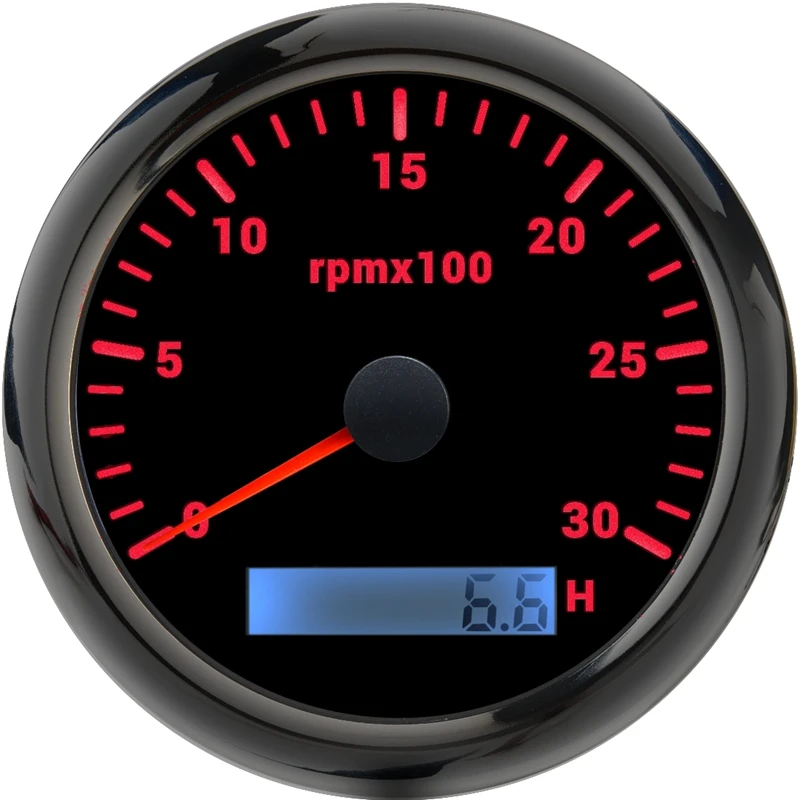 85MM Marine Tachometer 0-3000 RPMX Tachometer 7-Color Backlight Odometer Suitable For Marine Yacht Motorcycle