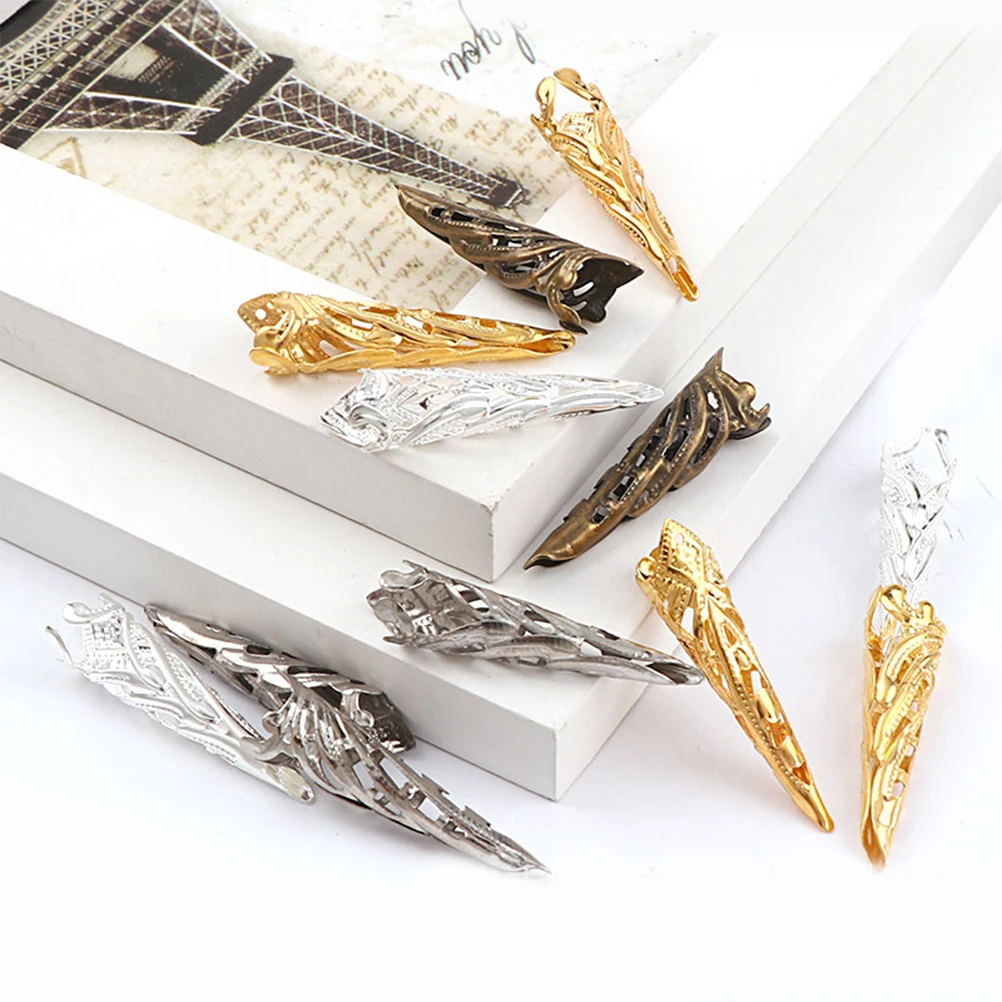 

200Pcs Alloy Hollow-Out Bead Caps Charms DIY Jewelry Accessories Pendants for Necklace Bracelet Earrings Gift Making