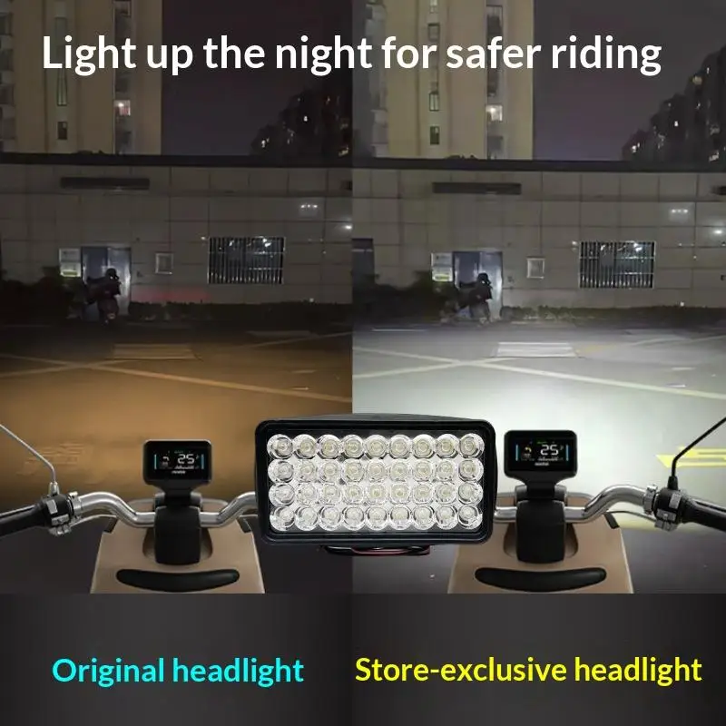 12V Waterproof Flood Work Light 36 LED White Beads Motor Spotlight for Construction Site Operation