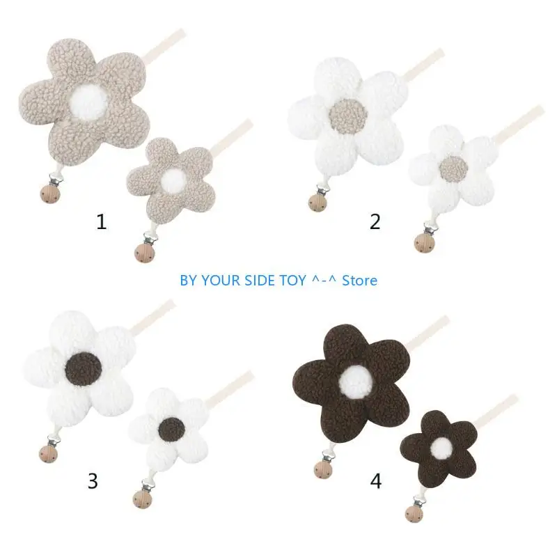 

Baby Pacifier Clip Chain Pendant Soft Flower Shaped Pacifier Clip Holder Strap U6XE