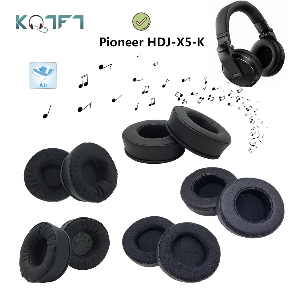 

KQTFT Velvet Replacement EarPads for Pioneer HDJ-X5-K Headphones Ear Pads Parts Earmuff Cover Cushion Cups