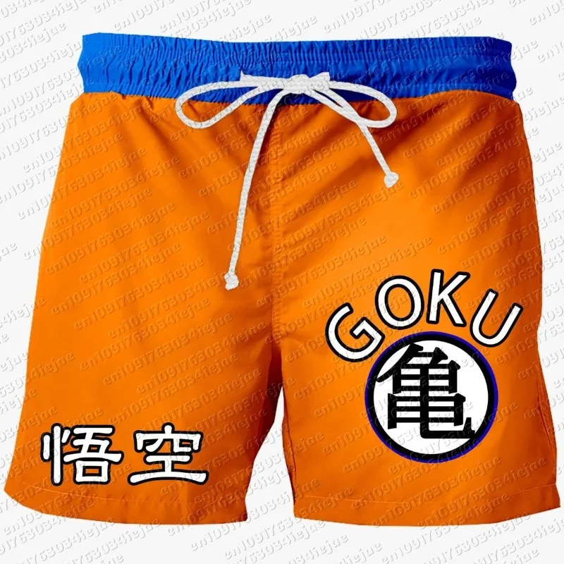 Anime Dragon Ball King Kai Symbol Print Unisex Mesh Athletic Shorts Casual Street Fashion Loose Fit Summer Shorts for Men Kid